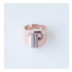 P Harfi Baget Taşlı Rose Gold Kaplama Gümüş Yüzük