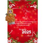 P Parla Yeni Yıl 2025 Kart Üzerinde Anahtarlık (Kişiye Özel Yazı Yazdırılabilir) Tütü Bebek 5 Adet