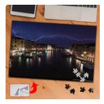 P076 Mavi Gecede Şehir Manzarası 240 Parça Puzzle Yapboz Tablo