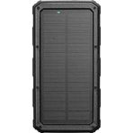 P120 12000Mah Prm 2-Usb+Type-C+Micro Led Lamba+1.2W Solar Panelli Siyah Taşınabilir Powerbank