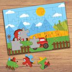 P126E Şirin Çiftlik Evi Çocuklara Özel Puzzle Yapboz Tablo