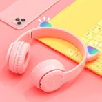 P47 Bluetooth Kulaklık, Mp3 Çalar ve Sd Kart Destekli, Mikrofonlu, Katlanabilir, 10 Saat Pil Ömrü, Pembe