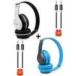 P47 WİRİLESS Ghazal 2 Adet P47 Extra Bass Wireless Bluetooth Kulaklık 5.0 Edr Beyaz+ Mavi 2 Adet