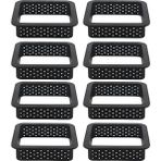 Pabiflo 10 Adet Kare Tart Yüzükler Isıya Dayanıklı Delikli Kek Mus Halkası Yapışmaz Bakeware Tart Mini Kek Kalıbı Kek Yüzükleri (Yurt Dışından) - black - Siyah