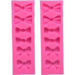 Pabiflo 2 Adet 6 Delik Yay Kalıp Fondan Kalıp Kek Dekorasyon Araçları Çikolata Gumpaste, Sugarcraft, Mutfak Aksesuarları (Yurt Dışından) - Pink - Pembe