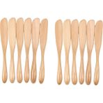Pabiflo Ahşap Tereyağı Bıçağı Peynir Serpme Makinesi 6,5 Inç, Reçel Bıçağı Tereyağı Kek Bıçağı Maske Bıçağı 12 Parça (Yurt Dışından) - Renkli