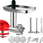 Pabiflo Kitchenaid Stand Mikserleri Için Metal Gıda Öğütücü Aparatı, Et Kıyma Aparatı Mutfak Aletleri (Yurt Dışından) - Silver