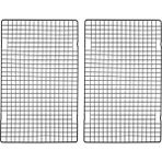 Pabiflo Pişirme Için 2 Paket Soğutma Rafları, 16X10 Inç Karbon Çelik Tel Soğutma Rafı Yarım Sac Tava Soğutma ve Fırın Pişirme Rafına Uygun (Yurt Dışından) - Siyah