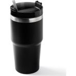 Pablo Siyah Paslanmaz Çelik Pipetli Termos Bardak 600ML - 600 ml