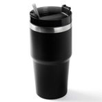 PABLO SİYAH PASLANMAZ ÇELİK PİPETLİ TERMOS BARDAK 600ML