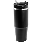 Pablo Siyah Paslanmaz Çelik Pipetli Termos Bardak 890ML - 890 ml