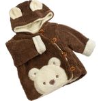 Pabtex Ayıcık Figürlü Peluş Bebek Ceketi - Koyu Kahverengi - 6 - 9 Ay