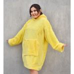 Pabtex Welsoft Peluş Polar Giyilebilir Battaniye Pijama - 70 x 110 cm - Sarı