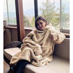 Pabtex Welsoft Peluş Polar Giyilebilir Battaniye Pijama - Bej - 70 x 110 cm
