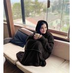 Pabtex Welsoft Peluş Polar Giyilebilir Battaniye Pijama - Siyah - 70 x 110 cm