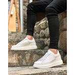 Pabucmarketi T1283291 Beyaz Bağcıklı Erkek Spor Ayakkabı