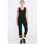 Paça Detaylı Triko Pantolon - Siyah