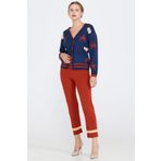 Paça Detaylı Triko Pantolon - Taba