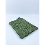 PACHİRA El Yapımı Hasır Portföy Kağıt Ip Clutch Çanta / En 32 Cm. Uzunluk 21 Cm. - Haki