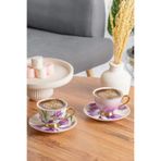 Paçi 101757 Orchid Gold Yaldızlı Desenli Fincan Takımı Porselen Türk Kahvesi 6 Kişilik 12 Parça