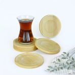 Paçi Bambu Serisi 10 cm Genişlikte Yuvarlak 6'lı Çay Bardağı Altlığı