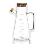 Paçi Cam-400804 Borosilikat Camlı Bambu Kapaklı 900ml Yağlık Sirkelik
