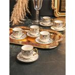 Paçi – Eliza 6’lı Yaldızlı Türk Kahve Fincan Takımı – 90 ml - Beyaz - 6 Adet
