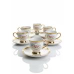 Paçi Home Fleur Yaldızlı 6 Kişilik Fincan Takımı P/Por-102092