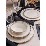 Paçi Royal Charme Bonita 24 Parça Bone China Yemek Takımı – 6 Kişilik Krem Desenli Şık Sofra Seti - 6 KİŞİLİK 24 PARÇA YEMEK TAKIMI