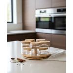 PAÇİ-YUVARLAK 5'Lİ BAMBU STANDLI DÖNER BAHARATLIK SETİ (P/CAM-401295)