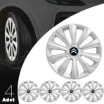 PackGar Citroen 16 Inç Jant Kapağı Amblemli Gri 4'lü Set 143