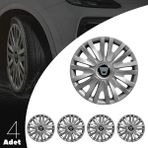 PackGar Dacia Doker 14 Inç Uyumlu Jant Kapağı Amblemli Gri 4 Adet 1 Takım 123