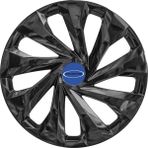 PackGar Ford Fiesta 15 Inç Jant Kapağı Amblemli Piano Black 4'lü Set 217