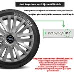 PackGar Opel Corsa C 14 Inç Jant Kapağı Amblemli Gri 4'lü Takım 123
