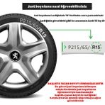 PackGar Peugeot 301 16 Inç Uyumlu Jant Kapağı Amblemli Gri 4 Adet 1 Takım 120