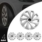 PackGar Renault Megane I 15 Inç Uyumlu Jant Kapağı Amblemli Gri 4 Adet 1 Takım 130