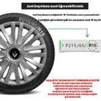 PackGar Renault R 19 13 Inç Uyumlu Jant Kapağı Amblemli Gri 4 Adet 1 Takım 122