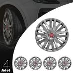 PackGar Tofaş Şahin 13 Inç Jant Kapağı Amblemli Gri 4'lü Set 122