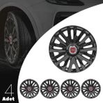 PackGar Tofaş Şahin 13 Inç Uyumlu Jant Kapağı Amblemli Piano Black 4 Adet 1 Takım 207