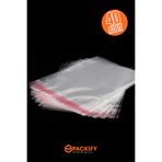 Packify 40 Adet 32x45 cm Bantlı Şeffaf Jelatin OPP Poşet Ambalaj Paketleme Poşeti Tekstil Takı Kırtasiye