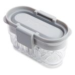 PackIt Mod Mini Bento Gıda Saklama Kabı, Çelik Gri, Kırılmaz Kristal Şeffaf Taban, Sızdırmaz Bölücü ve Kapaklı, Mikrodalgaya Uygun, Bulaşık Makinesinde Güvenli, Atıştırmalıklar için Tasarlandı, 1