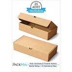 PackMai 24x12x5cm Karton-Kutu |25 ADET | Kraft Renk E-Ticaret-Kargo-Ürün-Hediye Kutusu