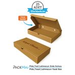 PackMai 25x16x4 cm Karton Kraft Kutu |25 Adet| Kargo Gıda Kutusu Baskılı | Pide Tost Lahmacun