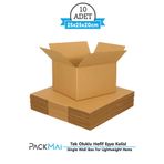 PackMai 25x25x20 cm Koli-Kutu | 10 ADET | Hafif Eşya Kolisi Tek Oluklu 3mm Karton Kutu