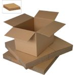 Packmai 40X30X20CM 10ADET Çift Oluk 6mm Kalın Boş Karton Koli (Ev Taşıma-Çeyiz-Depolama-Nakliye)