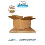 PackMai 40x30x20cm 5ADET 1.Kalite 6mm Çift Oluklu Kalın Karton Koli Kutu (Ev Taşıma-Kargo-Taşınma-Çeyiz)