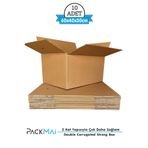 PackMai 60x40x30 1. Kalite 6mm Çift Oluklu Taşıma Kolisi - 10 Adet, Kraft Renk (EV, ÇEYİZ, NAKLİYE)