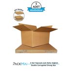 PackMai 60x40x30cm 5ADET 1.Kalite 6mm Çift Oluklu Kalın Karton Koli Kutu (Ev Taşıma-Kargo-Taşınma-Çeyiz)