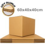 PackMai 60X40X40 Çift Oluk Koli 5 Adet Karton Kutu 7mm Kalın Dayanıklı Taşınma Çeyiz E-Ticaret Depolama