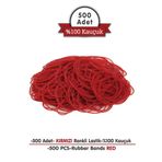 PackMai Kırmızı Paket Lastiği 500 Adet - 100 gr, 6 cm Genişlik, 1,2 cm Kalınlık, 30 cm Esneme - %100 Kauçuk